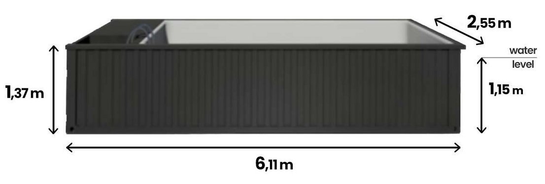 Piscina Contenedor 6,11 x 2,5m Lista para Usar con Techo, Pack Premium - Imagen 7