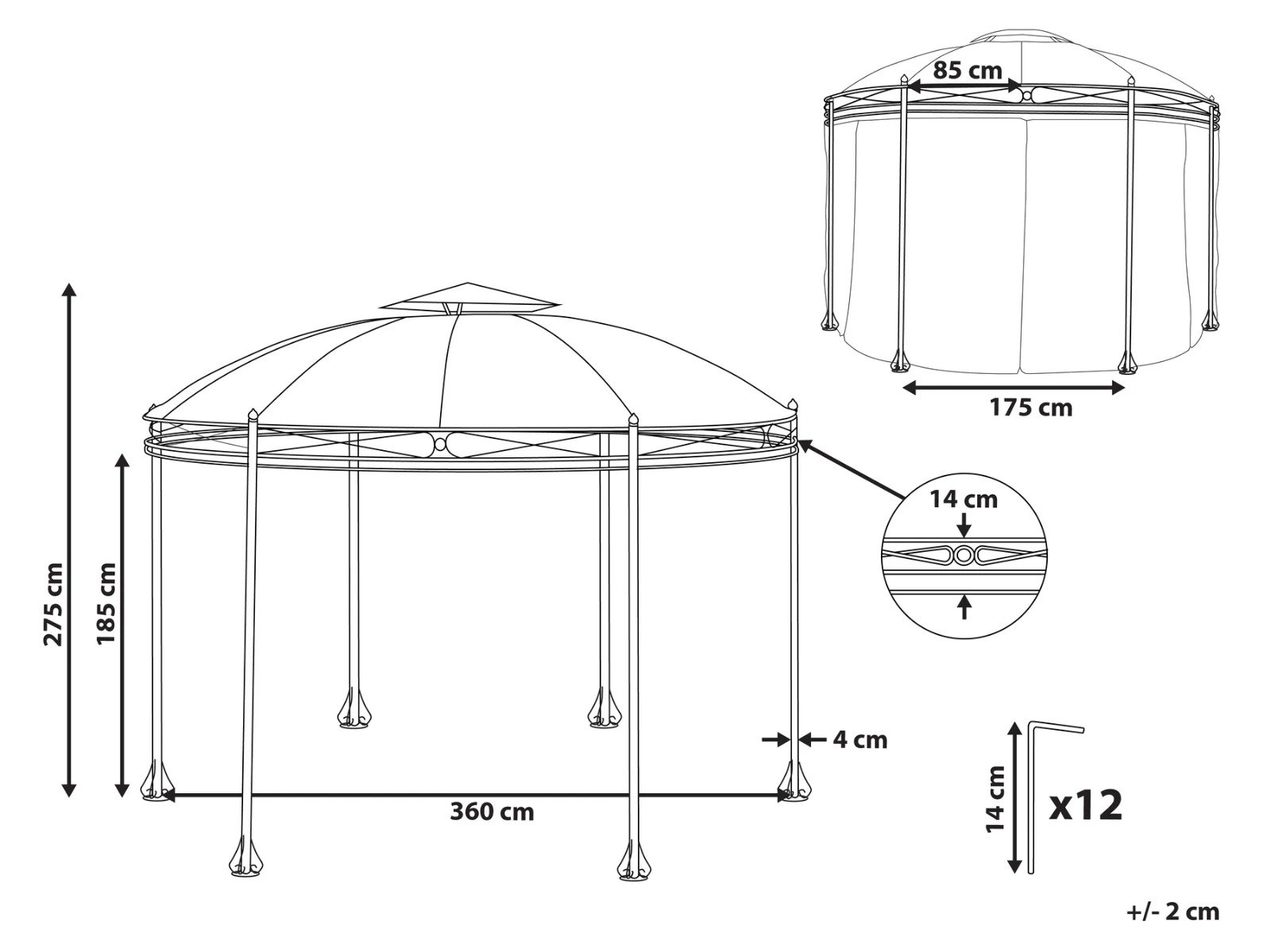Gazebo SAFARA Metal Beige - Imagen 11