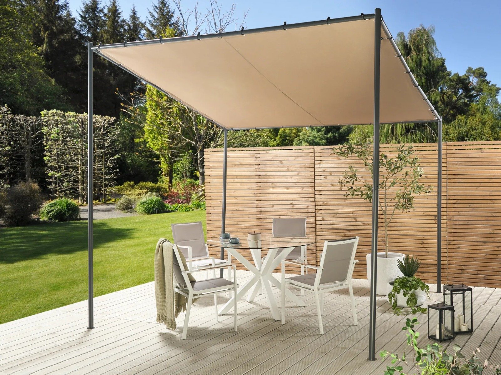 Gazebo VIMINO Metal Taupe - Imagen 2